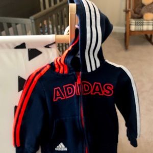 Adidas 12M 2-piece hooded jacket jogger suit navy